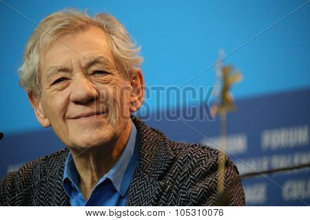 BERLIN, GERMANY - FEBRUARY 08: Ian McKellen attends a press conference of the film 'Mr Holmes' presented in the competition of the 65th Berlin Festival Berlinale in Berlin, on February 8, 2015.