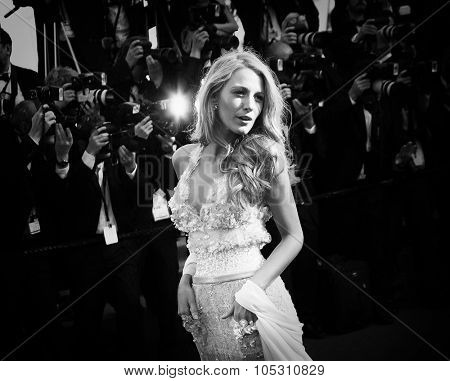 CANNES, FRANCE - MAY 15: Blake Lively attends the 'Mr.Turner' Premiere at the 67th Annual Cannes Film Festival on May 15, 2014 in Cannes, France.