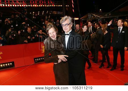 BERLIN, GERMANY - FEBRUARY 14:  Wim Wenders and his wife Donata Wenders   attend the Closing Ceremony of the 65th Berlinale International Film Festival on February 14, 2015 in Berlin, Germany.