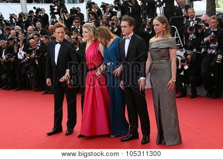 Emmanuelle Bercot, Catherine Deneuve and Benoit Magimel attend the opening ceremony and 'La Tete Haute' premiere during the 68th annual Cannes Film Festival on May 13, 2015 in Cannes, France.