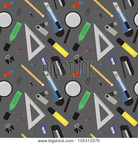 Stationery tools pattern. Color