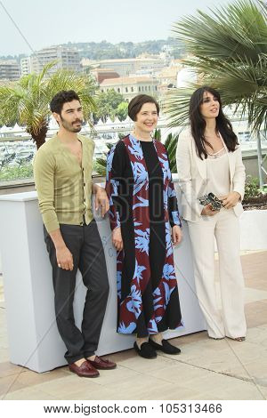 Isabella Rossellini, Nadine Labaki, Tahar Rahim attend the 'Jury Un Certain Regard' photocall during the 68th annual Cannes Film Festival on May 14, 2015 in Cannes, France.