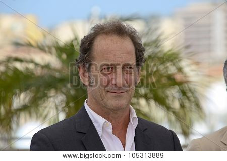 Actor Vincent Lindon attends the 'La Loi Du Marche' ('The Measure Of A Man') Photocall during the 68th annual Cannes Film Festival on May 18, 2015 in Cannes, France.