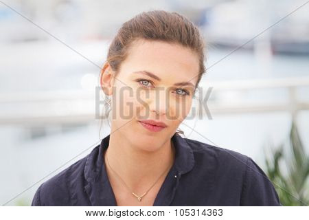 Aomi Muyock attends the 'Love' photocall during the 68th annual Cannes Film Festival on May 21, 2015 in Cannes, France.