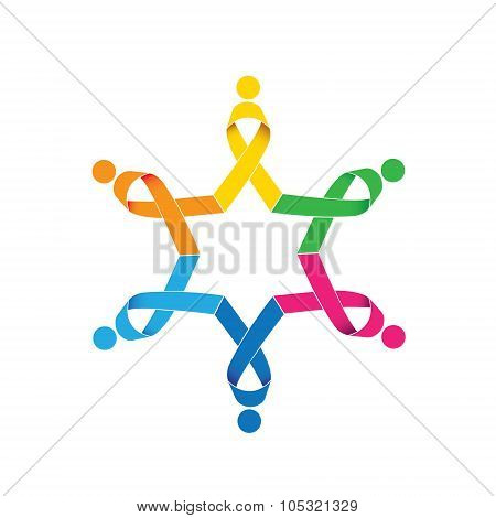 Breast Cancer Awareness Vector Ribbon Icons In Circle. This Also Represents Women Fighting Breast Ca