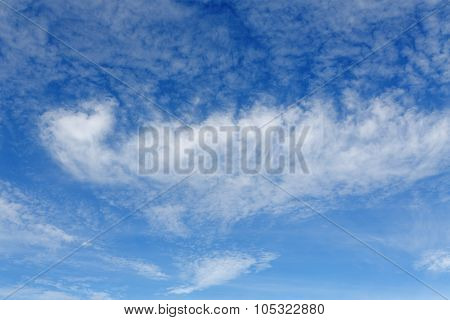 Stratocumulus Clouds And The Dark Blue Sky