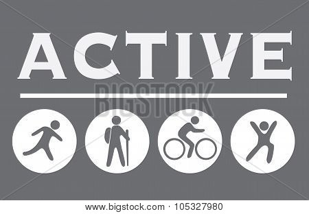 Active Sign On The Gray, Activity Icons