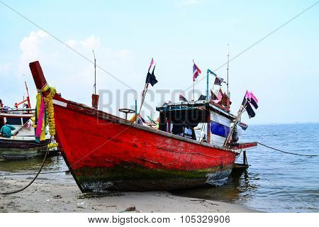 Red fishing boat