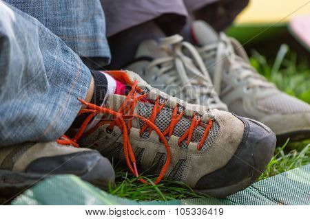 feet in sneakers