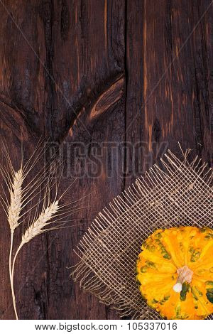 Pumpkin On A Wooden Table