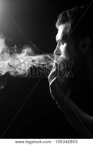 Smoking Senior Man