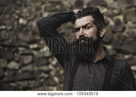 Stylish Bearded Man Outdoor