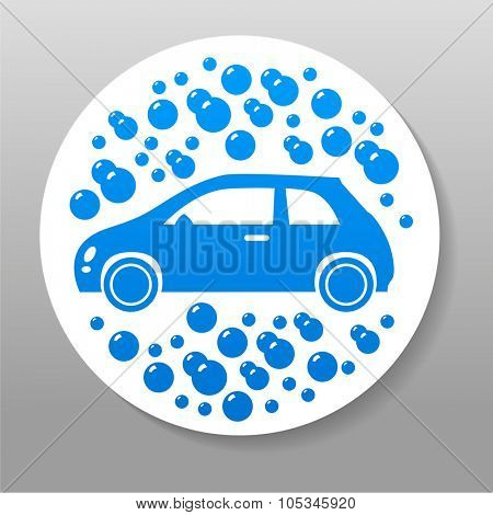 Car wash - vector sign. Template design for logos, icons, stickers carwash.