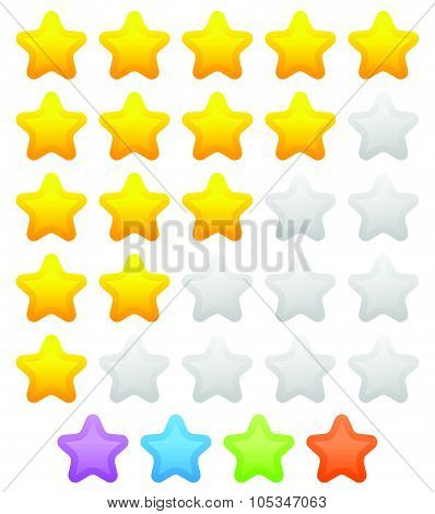 Star Rating Graphic Element For Valuation, Review, Classification Concepts. Vector.