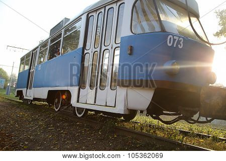 Tram. Blue Wagon