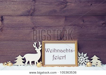 Vintage Card, Snow, Weihnachtsfeier Mean Christmas Party