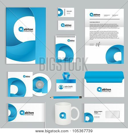 Abstract Corporate identity template. Vector company style for brandbook and guideline