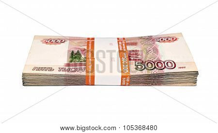 Stack Of Five Thousandth Ruble Banknotes