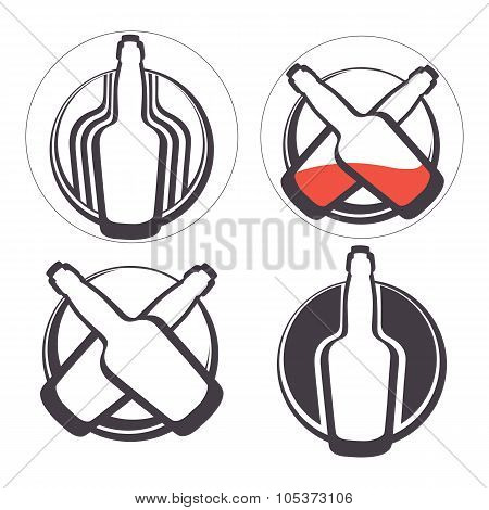 Stylish collection of alcohol emblems