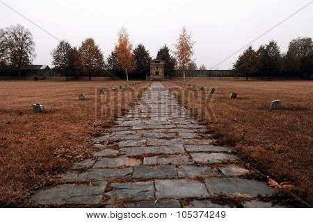Terezin memorial in Czech Republic, autumn weather