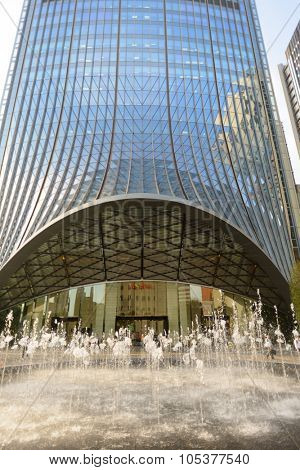 SHENZHEN, CHINA - MAY 28, 2014: area around the KK100. The KK100, formerly known as Kingkey 100 and Kingkey Finance Center Plaza, is a supertall skyscraper in Shenzhen, Guangdong province, China.