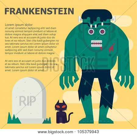 Frankenstein Vector Flat Illustration