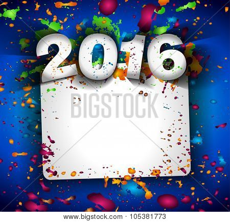 2016 Christmas and Happy New Year Party flyer. Complete layout with space for text for your dinner invitation, xmas parties or new year's eve party flyer.