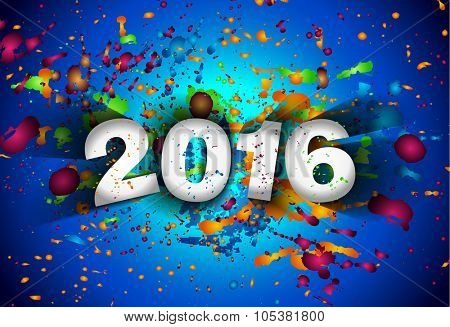 2016 Christmas and Happy New Year Party flyer. Complete layout with space for text for your dinner invitation, xmas parties or new year's eve party flyer.