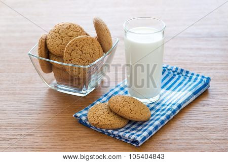 Oatmeal Cookies And A Glass Of Milk