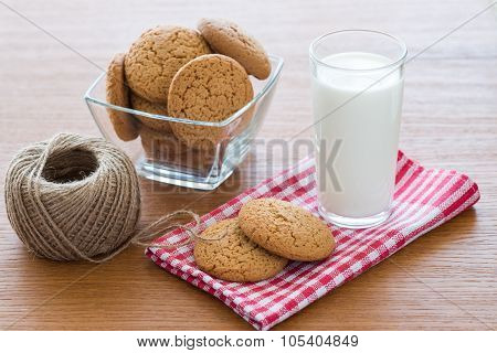 Oatmeal Cookies And A Glass Of Milk