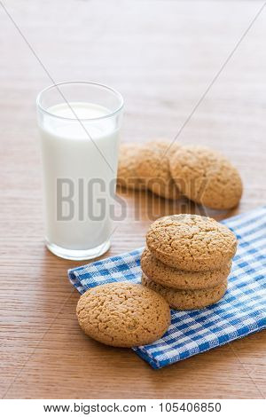 Oatmeal Cookies And A Glass Of Milk