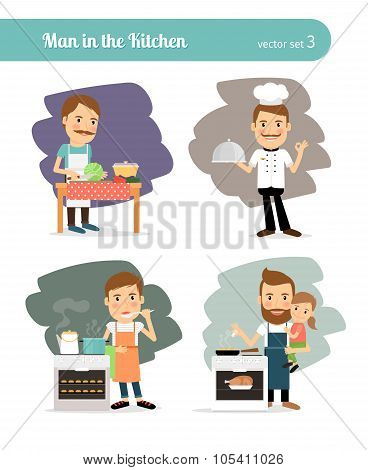 Man cooking in kitchen