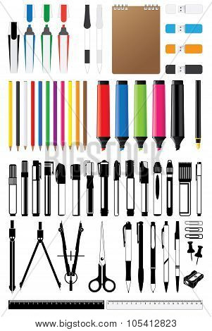 stationery collection vector