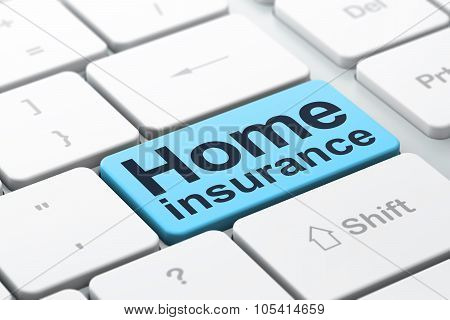 Insurance concept: Home Insurance on computer keyboard background