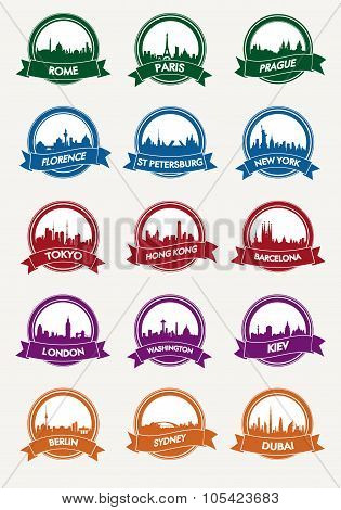 city ??silhouette vector icon