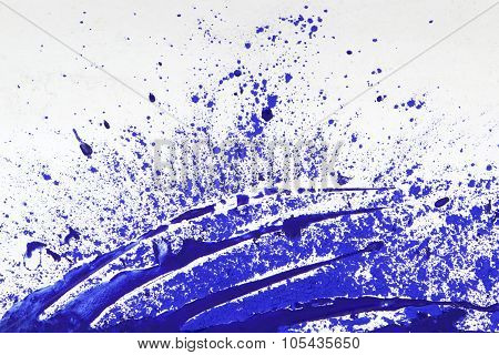 Blot of blue paint.