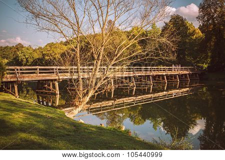 Wooden bridge.