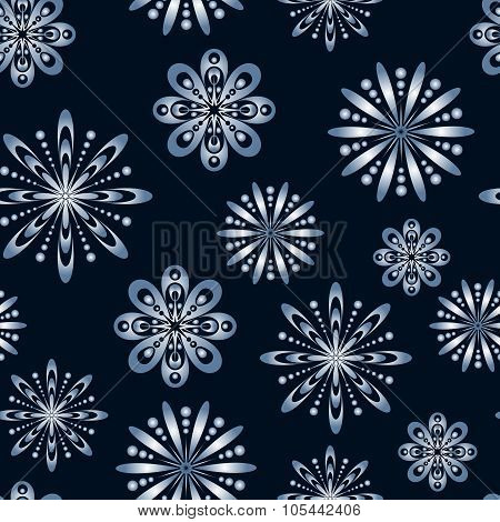 seamless pattern with stylized snowflakes
