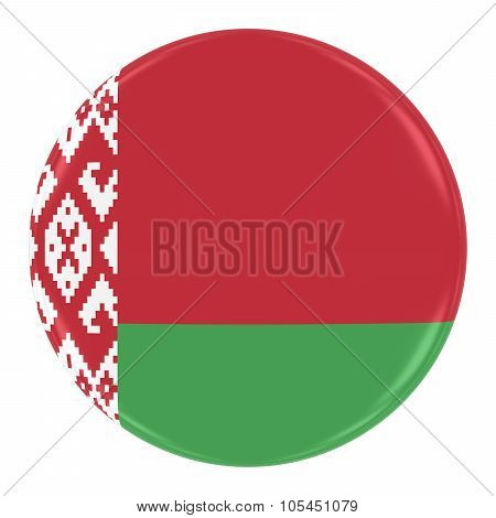 Belarusian Flag Badge - Flag Of Belarus Button Isolated On White