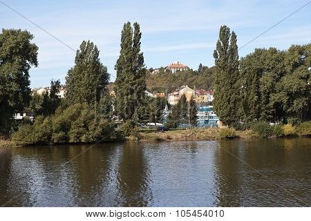 PRAGUE, CZECH REPUBLIC-SEPTEMBER 05, 2015: Photo of Imperial Beach Island meadow.