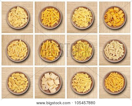 different kind of italian dry pasta