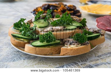 Plate With Sandwiches