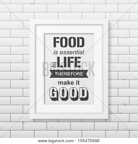 Quote typographical Background in the realistic square white frame