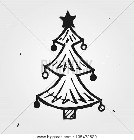 Christmas Tree Hand Drawn