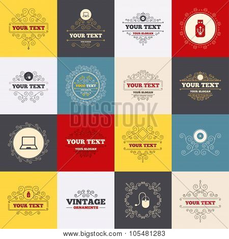 Notebook pc and Usb flash drive stick icons.