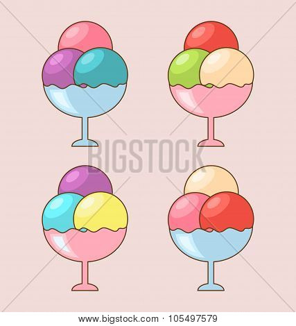 Collection Ice Creams Portion Three Balls
