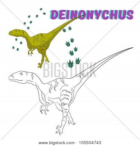 Educational game coloring book  dinosaur vector