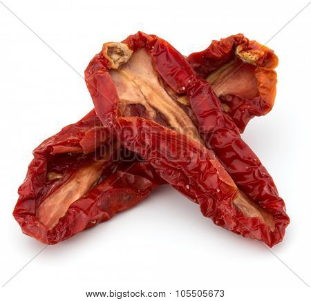 Dried tomatoes isolated on white background cutout