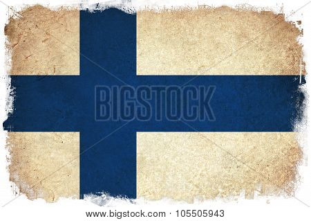 Finland Grunge Flag