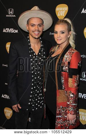 LOS ANGELES - OCT 19:  Evan Ross, Ashlee Simpson at the Guitar Hero Live Launch Party at the YouTube Space LA on October 19, 2015 in Los Angeles, CA